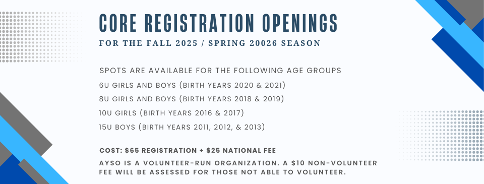 Core Registration Openings
